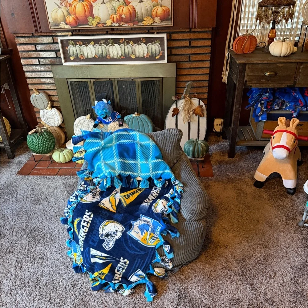 Chargers Fleece Pet Bedding -Stroller blanket. Child blanket, wheelchair lap